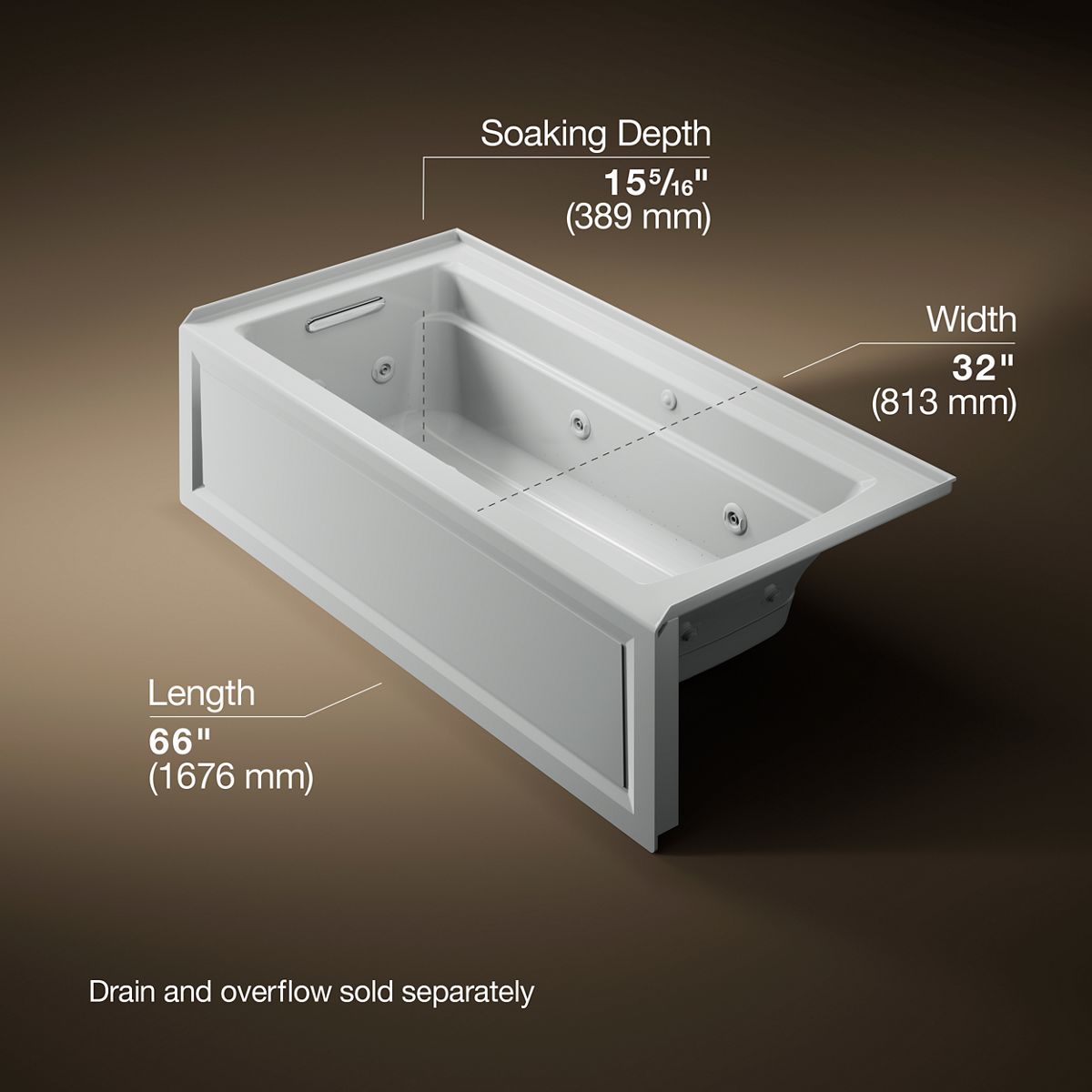8968-archer-66-x-32-alcove-heated-bubblemassage-air-bath-and-whirlpool-left-drain-14.jpg Archer® 66" x 32" alcove Heated BubbleMassage™ air bath and whirlpool, left drain