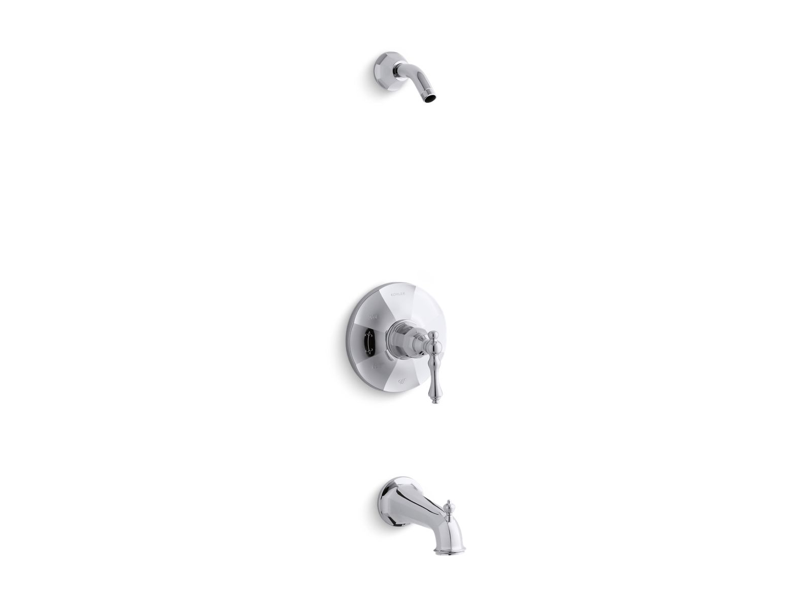 Kelston® Rite-Temp® bath and shower valve trim with lever handle and spout, less showerhead
