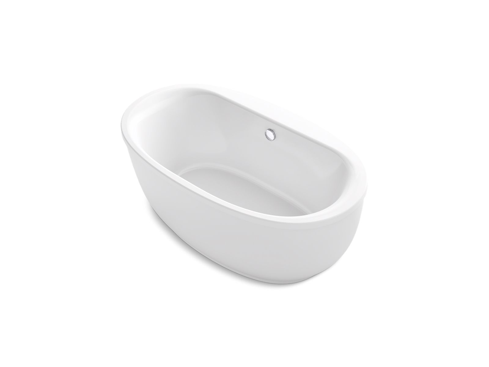 Sunstruck® 65-1/2" x 35-1/2" oval freestanding VibrAcoustic® bath with Bask® heated surface and fluted shroud