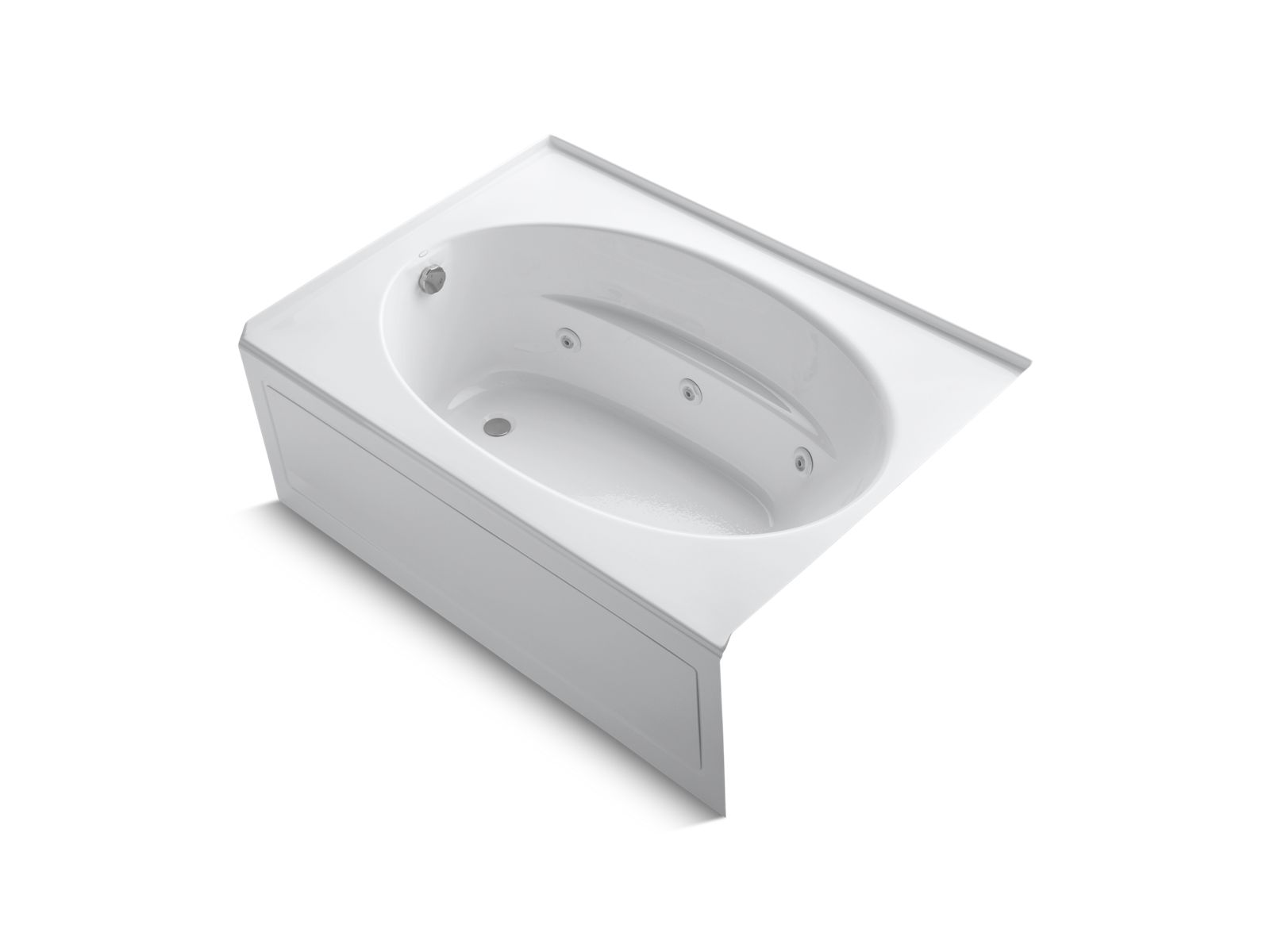 Windward® 60" x 42" alcove whirlpool with integral apron, left-hand drain and heater