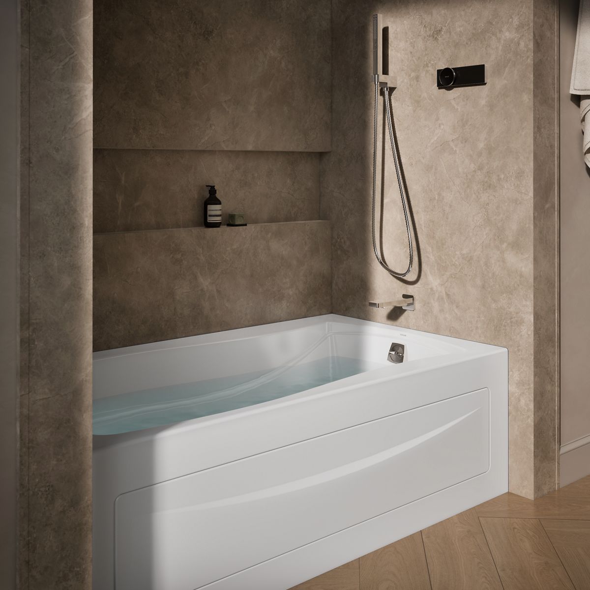 9114-mariposa-66-x-36-alcove-heated-bubblemassage-air-bath-right-drain-4.jpg Mariposa® 66" x 36" alcove Heated BubbleMassage™ air bath, right drain