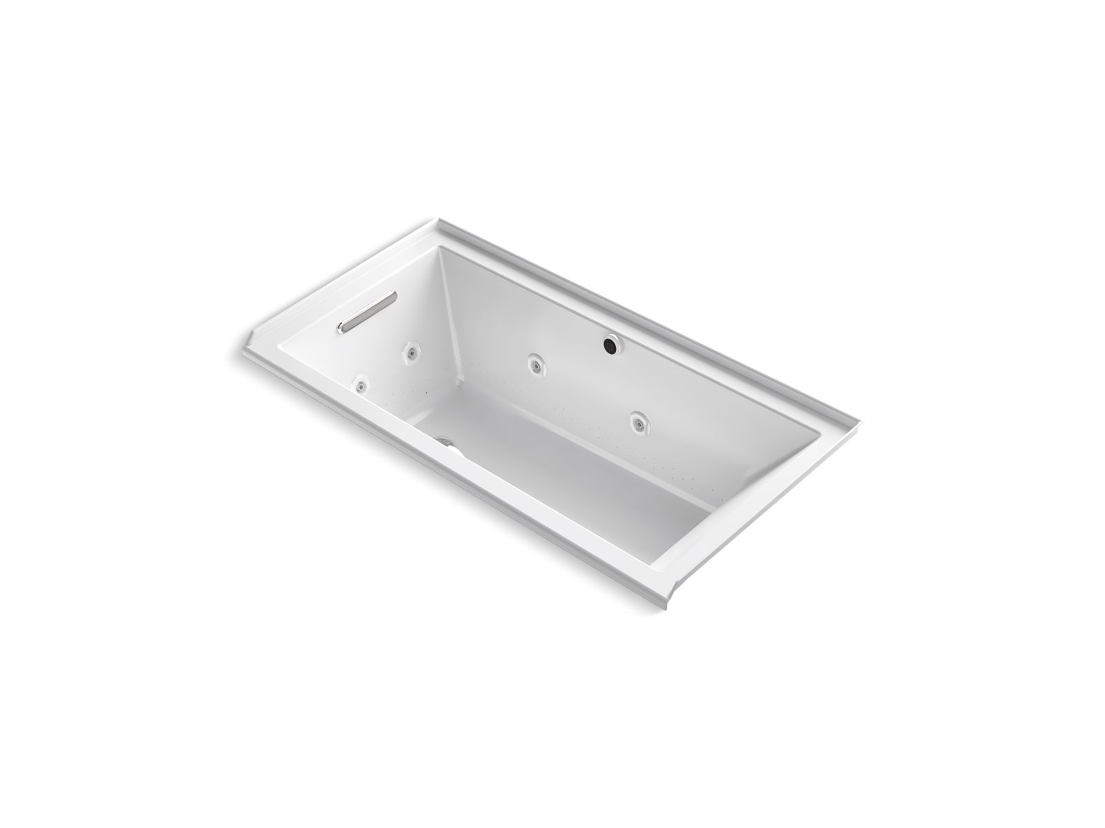 Underscore® 60" x 30" alcove Heated BubbleMassage™ air bath with whirlpool, left drain