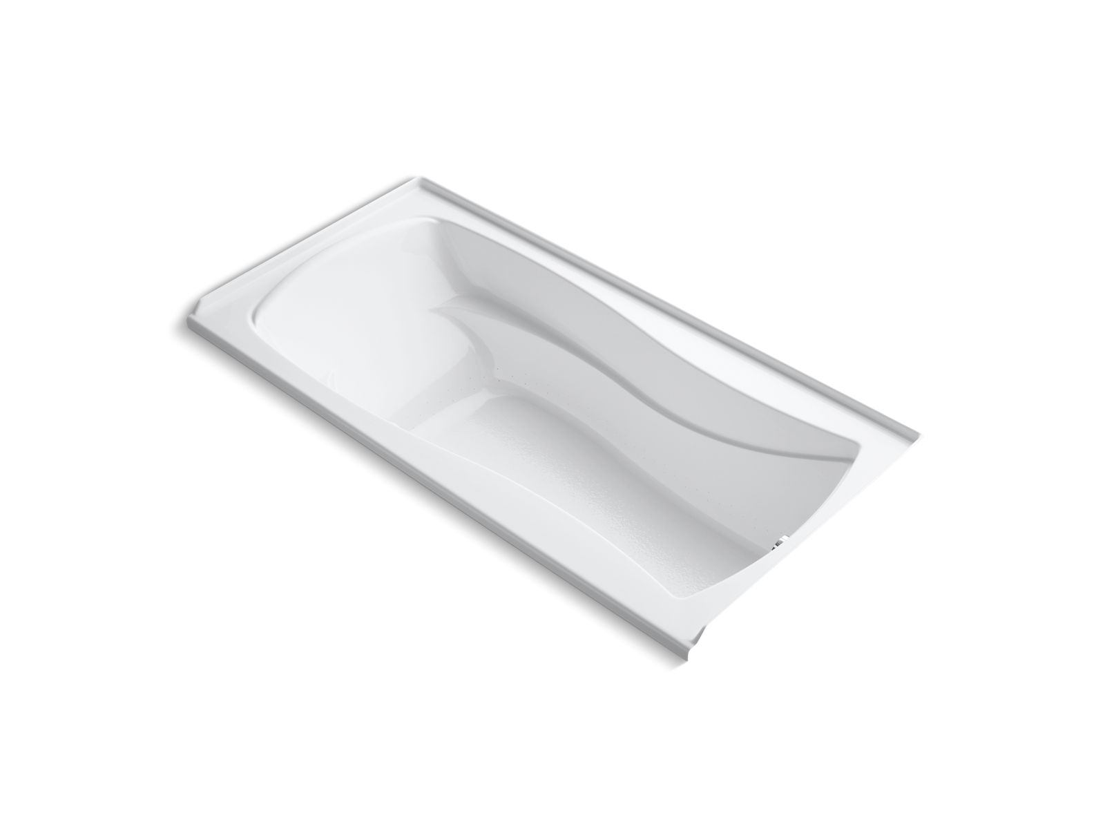 Mariposa® 72" x 36" alcove BubbleMassage™ air bath with integral flange and right-hand drain