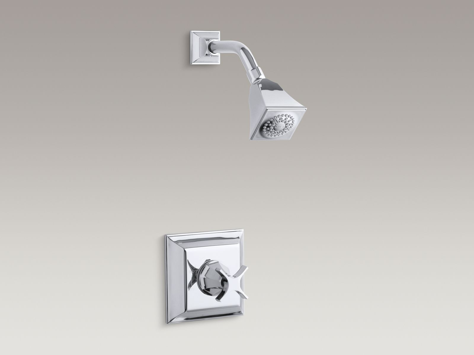 Memoirs(R) Stately Rite-Temp(R) pressure-balancing shower faucet trim with cross handle, valve not included