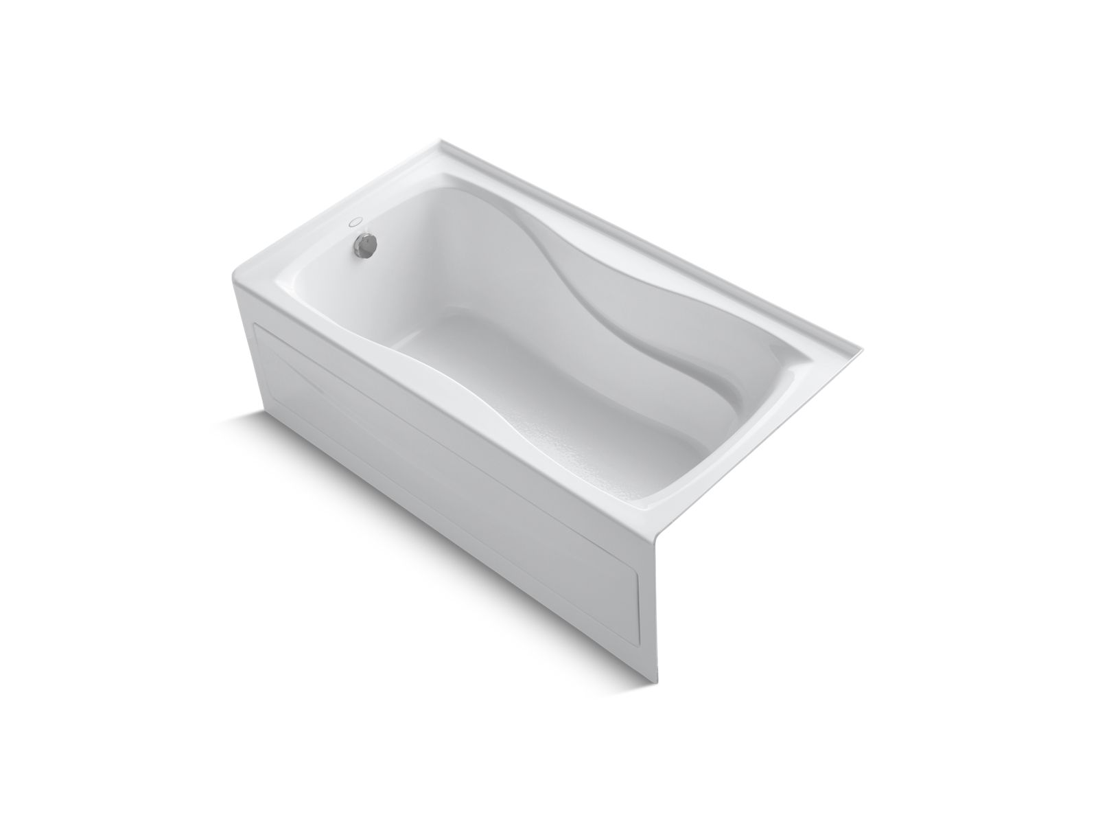 Hourglass® 32 60" x 32" alcove bath with integral apron and integral flange and left-hand drain