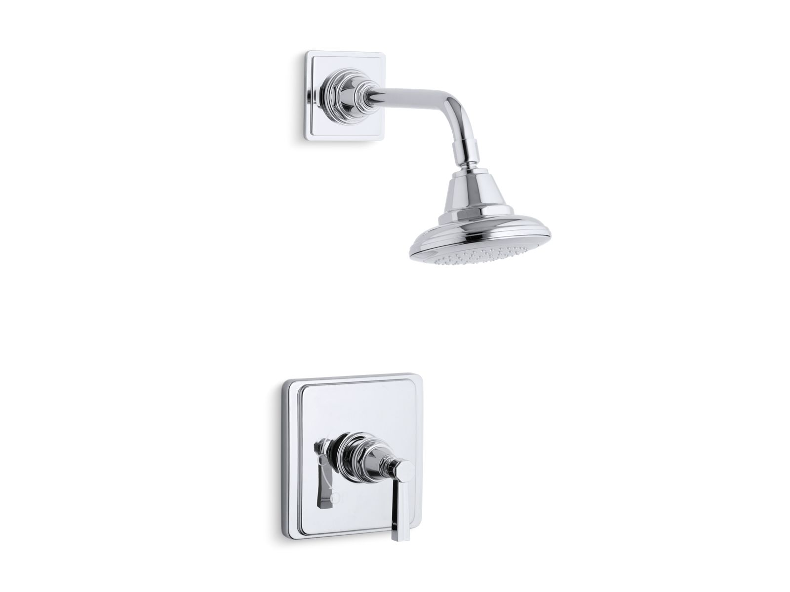 Pinstripe® Rite-Temp® shower valve trim with lever handle and 2.5 gpm showerhead