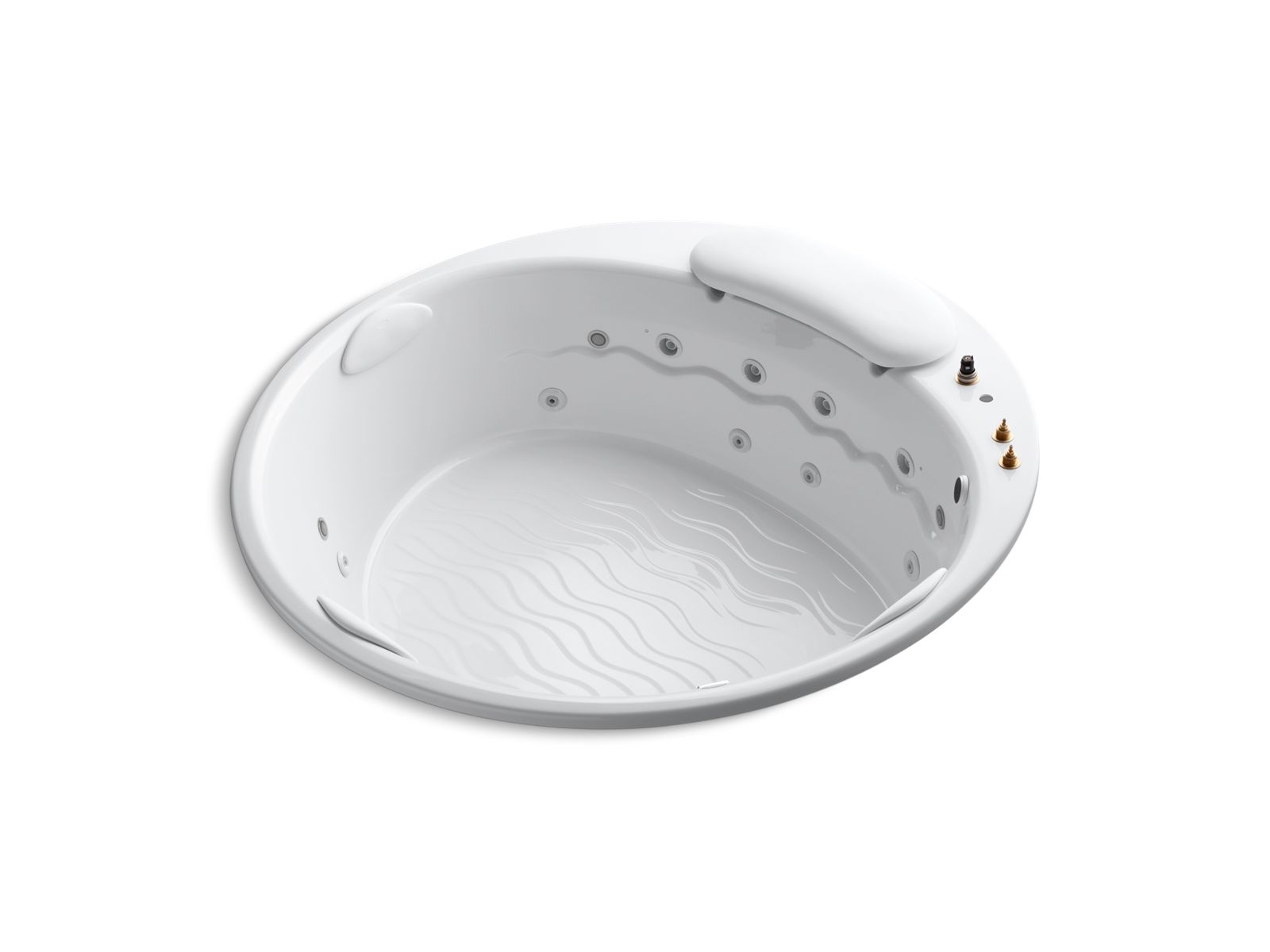 RiverBath® 75" x 75" drop-in heated whirlpool bath with chromatherapy