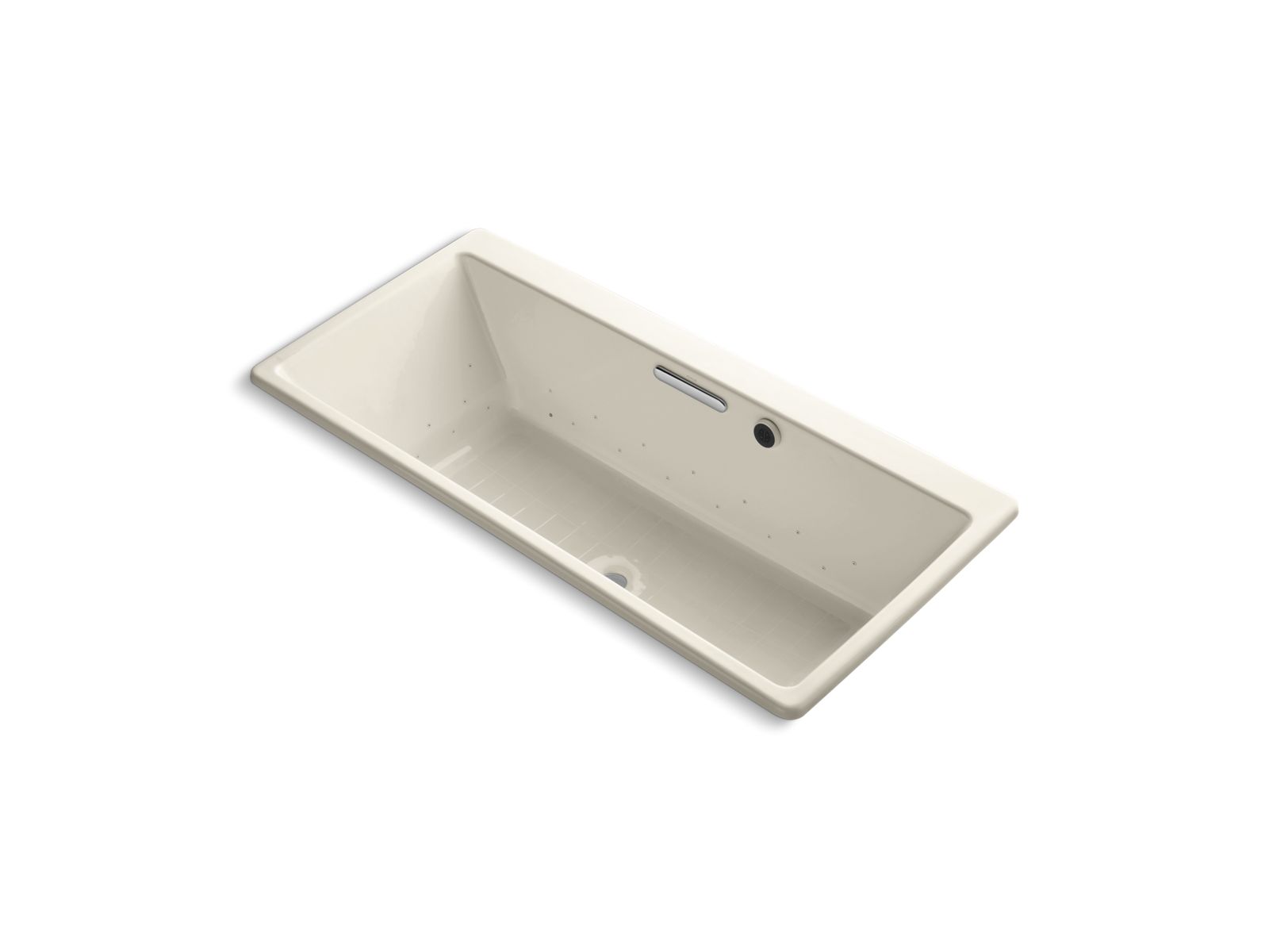 Rêve® 67" x 31-1/2" drop-in BubbleMassage™ air bath with Almond airjet finish