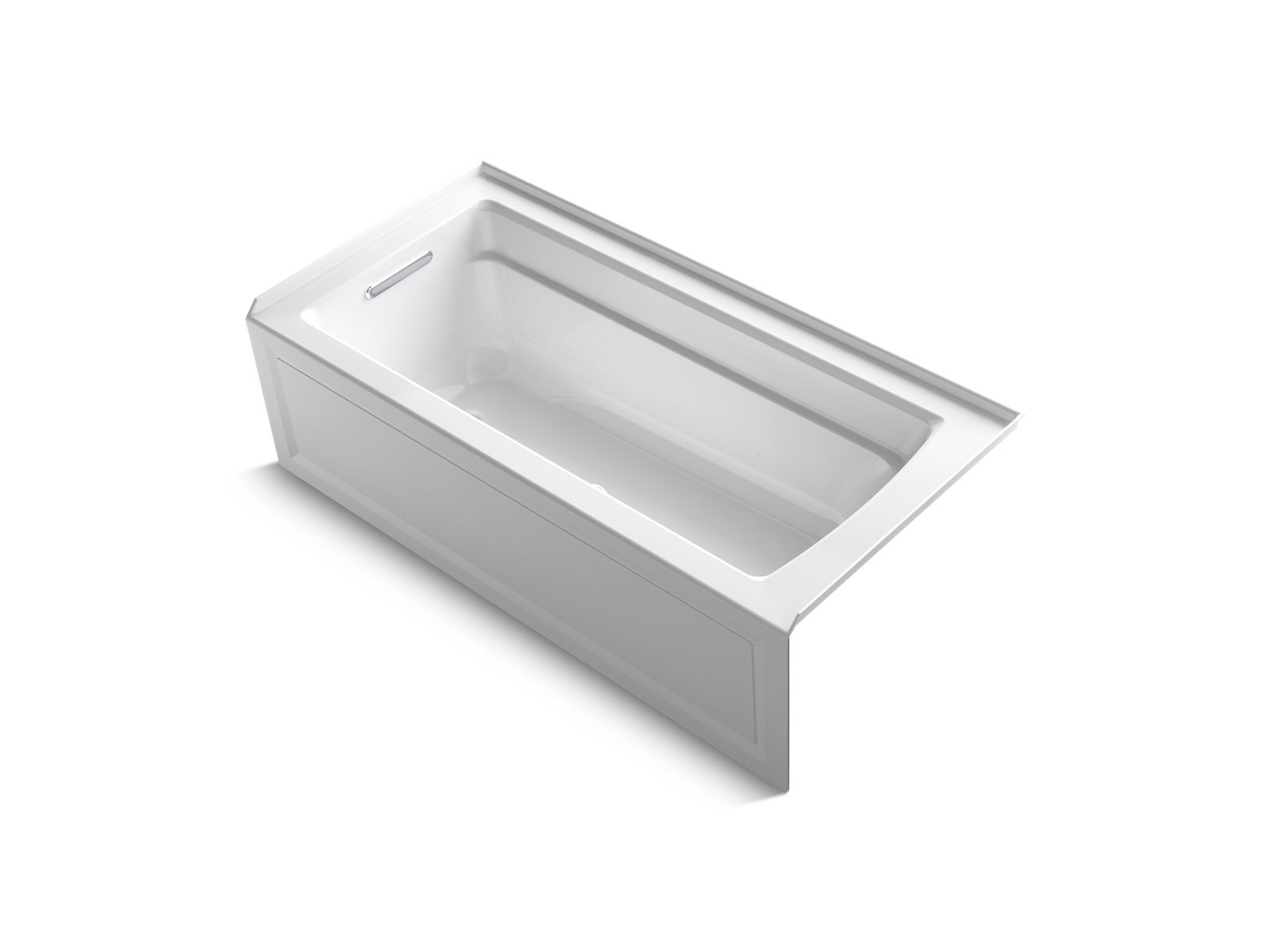 Archer® 66" x 32" alcove BubbleMassage™ air bath with integral apron, left-hand drain and Bask® heated surface