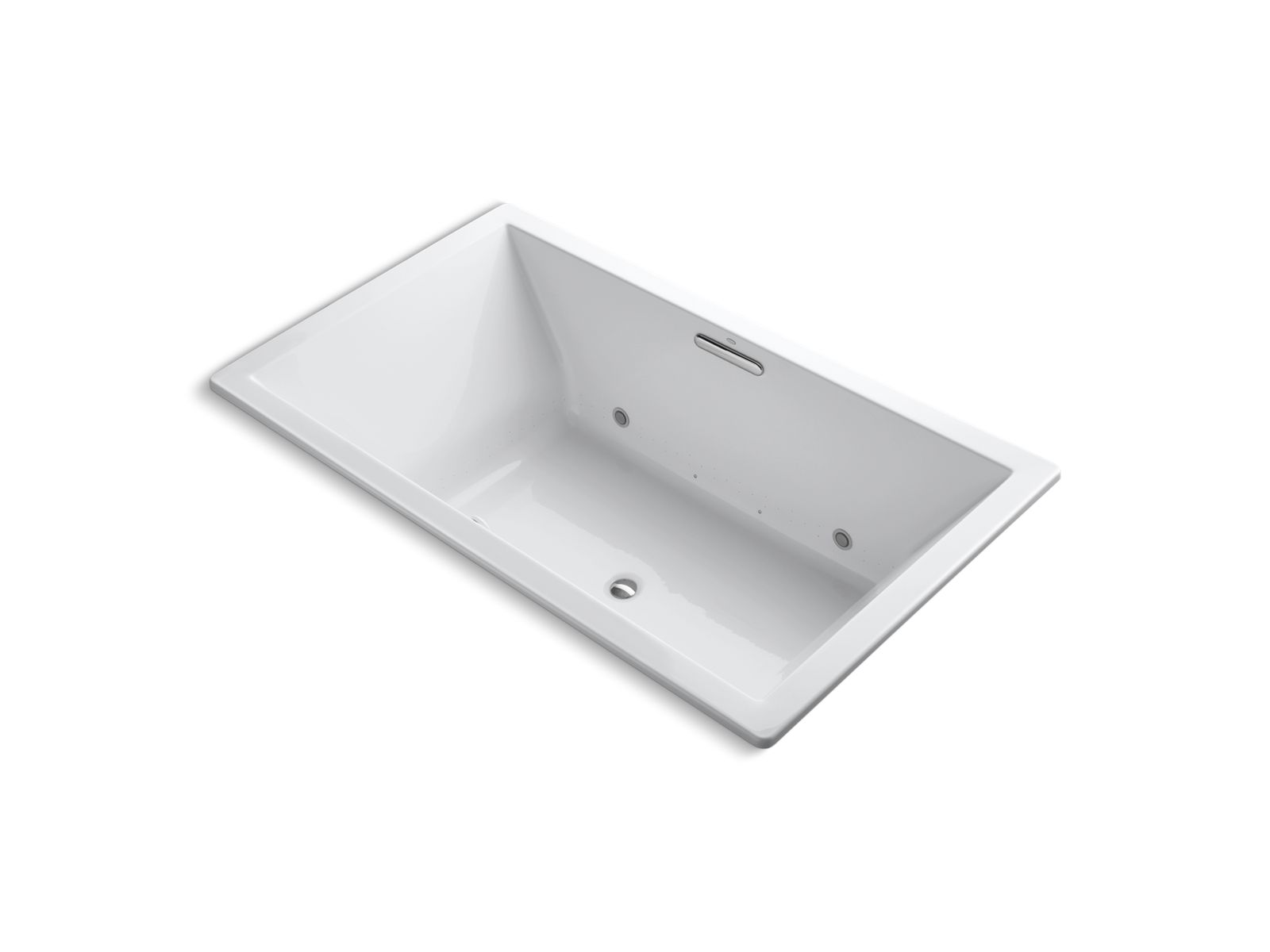 Underscore® 72" x 42" drop-in VibrAcoustic® BubbleMassage™ air bath with Bask® heated surface and chromatherapy and center drain