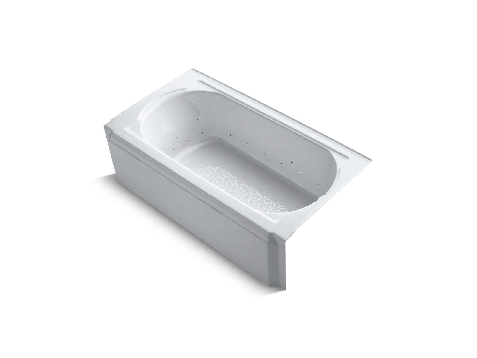 Memoirs® 60" x 33-3/4" alcove BubbleMassage™ air bath with Vibrant® Polished Nickel airjet color finish and right-hand drain