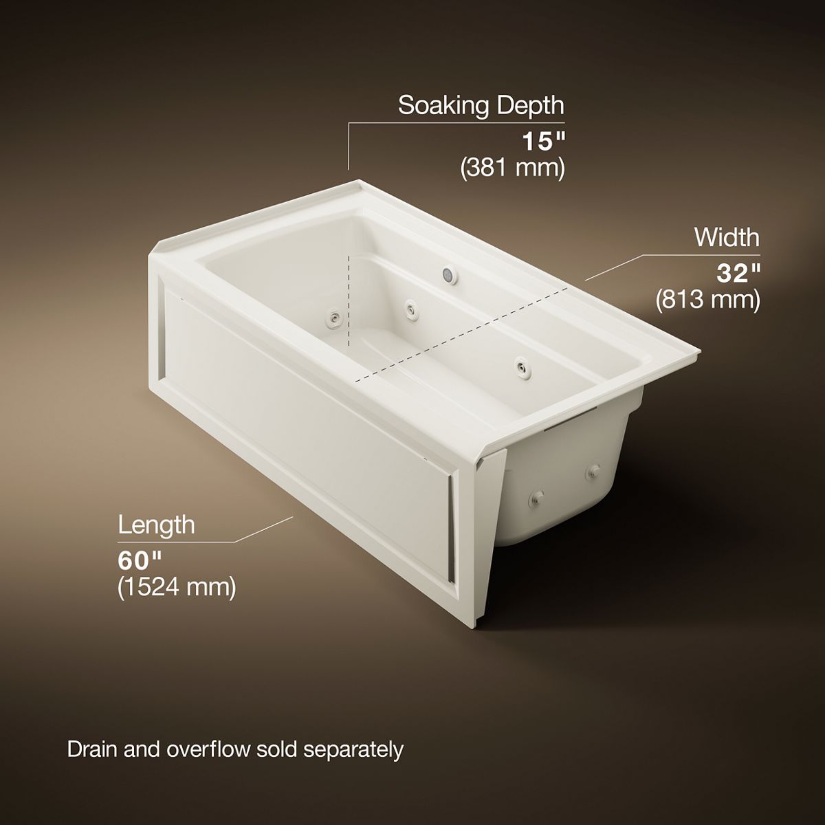 9855-archer-60-x-32-alcove-whirlpool-bath-with-bask-heated-surface-right-drain-19.jpg Archer® 60" x 32" alcove whirlpool bath with Bask® heated surface, right drain