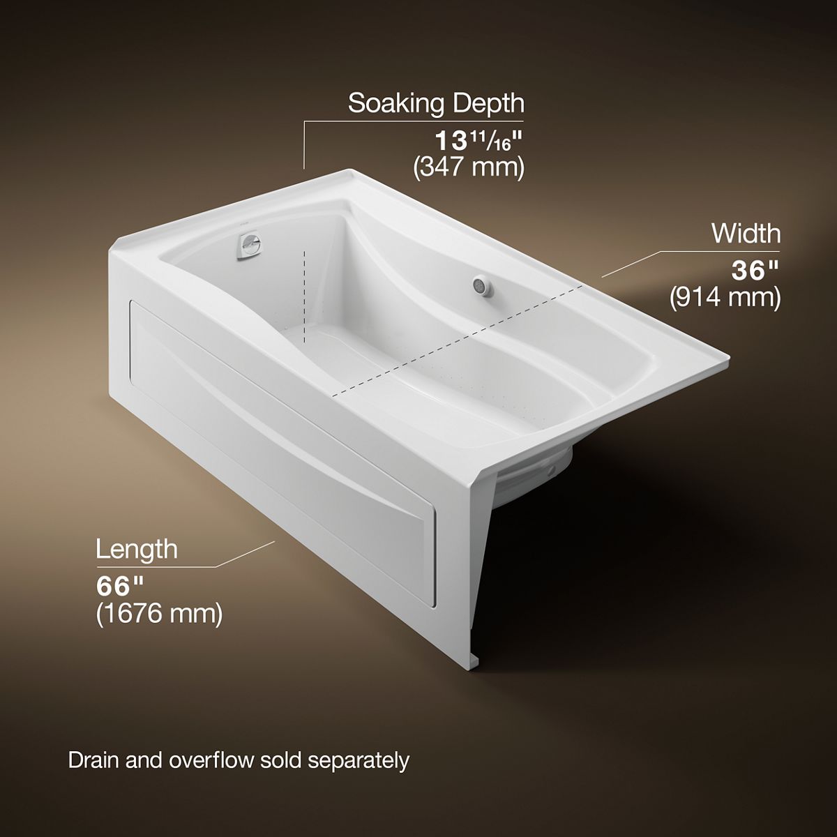 9867-mariposa-66-x-36-alcove-heated-bubblemassage-air-bath-with-bask-heated-surface-left-drain-5.jpg Mariposa® 66" x 36" alcove Heated BubbleMassage™ air bath with Bask® heated surface, left drain