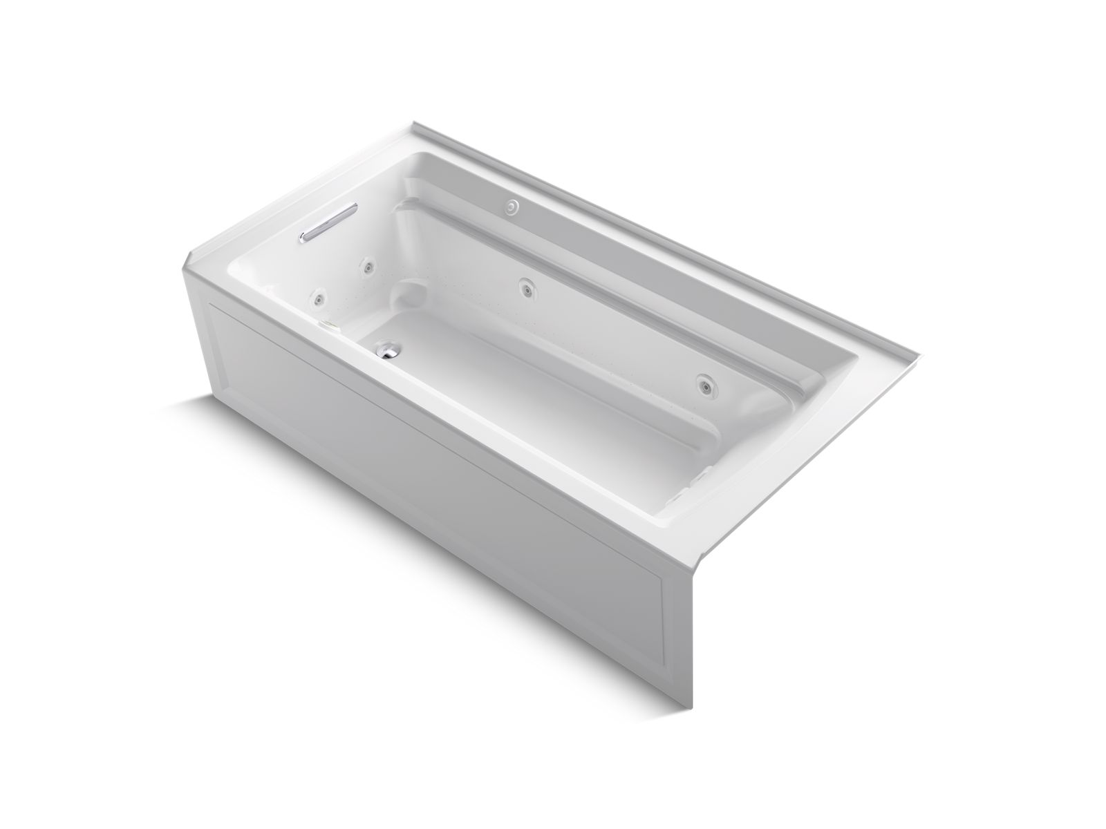 Archer® 72" x 36" integral apron BubbleMassage™ air bath and whirlpool with left-hand drain